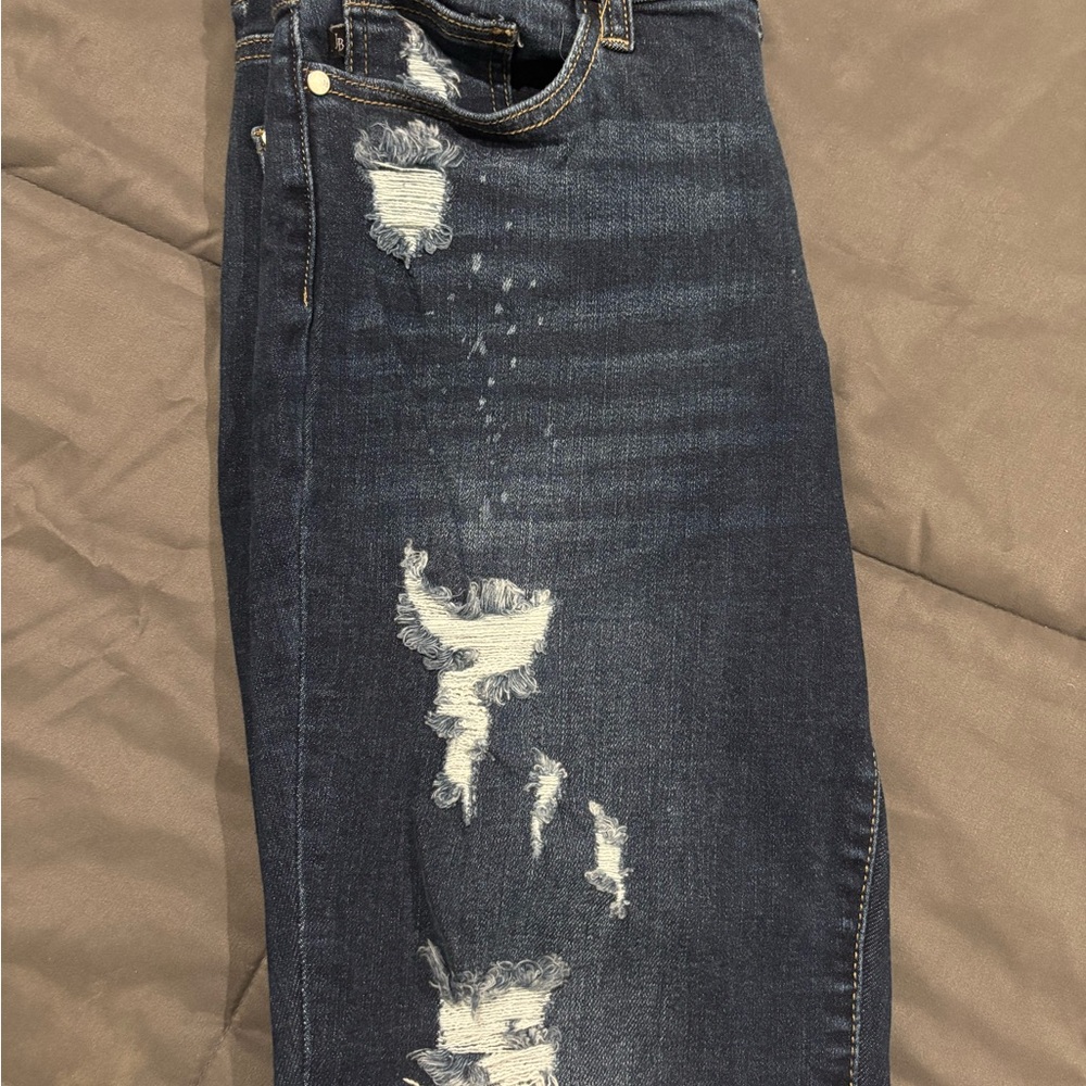 Judy Blue Dark Blue Distressed Jeans